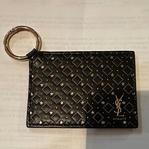 Yves Saint Laurent Black and Gold Key & Card Holder